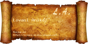 Lovasi Anikó névjegykártya