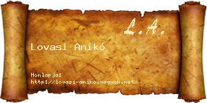 Lovasi Anikó névjegykártya